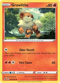 Growlithe 27/192 Rebel Clash Pokémon card
