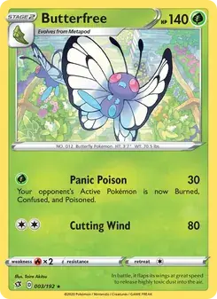 Butterfree 3/192 Rebel Clash Pokémon card