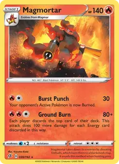 Magmortar 30/192 Rebel Clash Pokémon card