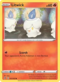 Litwick 31/192 Rebel Clash Pokémon card