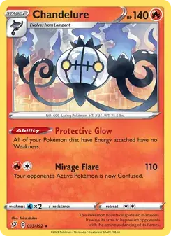 Chandelure 33/192 Rebel Clash Pokémon card