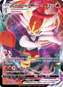 Cinderace VMAX 36/192 Rebel Clash Pokémon card