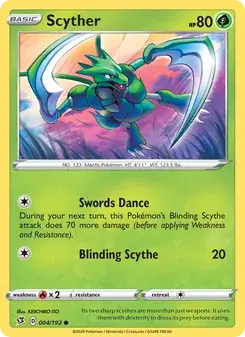 Scyther 4/192 Rebel Clash Pokémon card
