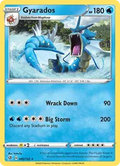 Gyarados 40/192 Rebel Clash Pokémon card