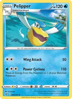 Pelipper 42/192 Rebel Clash Pokémon card