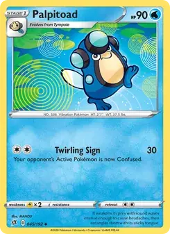Palpitoad 45/192 Rebel Clash Pokémon card