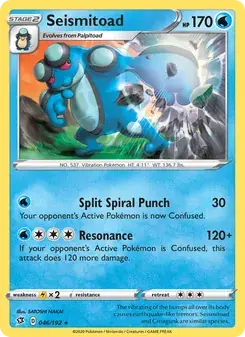 Seismitoad 46/192 Rebel Clash Pokémon card