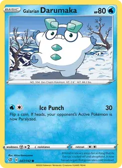 Galarian Darumaka 47/192 Rebel Clash Pokémon card