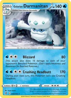 Galarian Darmanitan 48/192 Rebel Clash Pokémon card