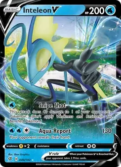 Inteleon V 49/192 Rebel Clash Pokémon card