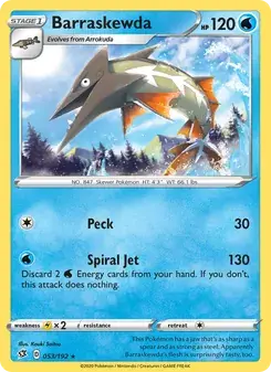 Barraskewda 53/192 Rebel Clash Pokémon card
