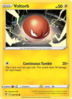 Voltorb 56/192 Rebel Clash Pokémon card