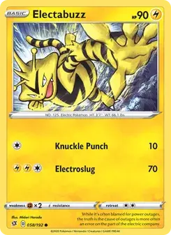 Electabuzz 58/192 Rebel Clash Pokémon card