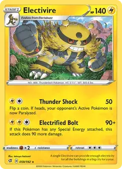 Electivire 59/192 Rebel Clash Pokémon card