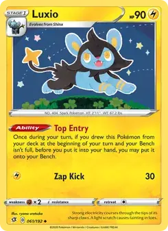 Luxio 61/192 Rebel Clash Pokémon card