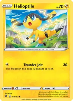 Helioptile 63/192 Rebel Clash Pokémon card