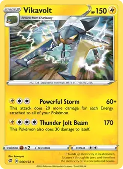 Vikavolt 66/192 Rebel Clash Pokémon card