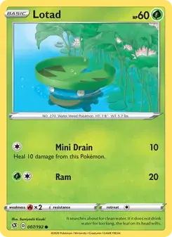 Lotad 7/192 Rebel Clash Pokémon card