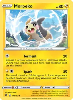 Morpeko 73/192 Rebel Clash Pokémon card