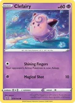 Clefairy 74/192 Rebel Clash Pokémon card