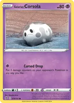 Galarian Corsola 78/192 Rebel Clash Pokémon card