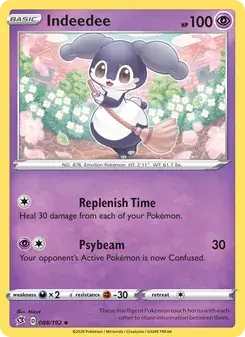 Indeedee 88/192 Rebel Clash Pokémon card
