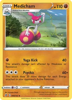 Medicham 98/192 Rebel Clash Pokémon card