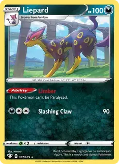 Liepard 107/189 Darkness Ablaze Pokémon card