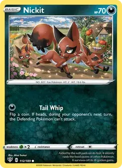 Nickit 112/189 Darkness Ablaze Pokémon card