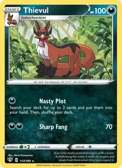 Thievul 113/189 Darkness Ablaze Pokémon card
