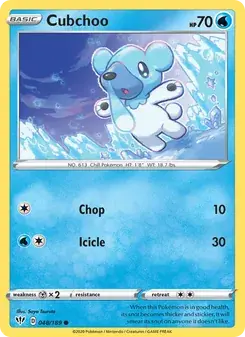 Cubchoo 48/189 Darkness Ablaze Pokémon card