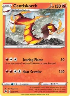 Centiskorch 10/73 Champion's Path Pokémon card