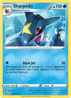 Sharpedo 12/73 Champion's Path Pokémon card