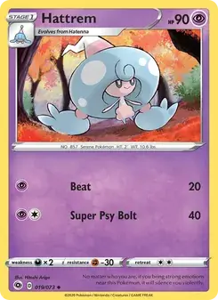 Hattrem 19/73 Champion's Path Pokémon card
