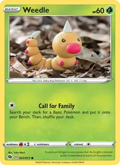 Weedle 2/73 Champion's Path Pokémon card