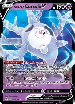 Galarian Cursola V 21/73 Champion's Path Pokémon card