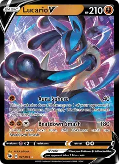 Lucario V 27/73 Champion's Path Pokémon card