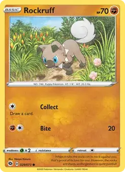 Rockruff 29/73 Champion's Path Pokémon card