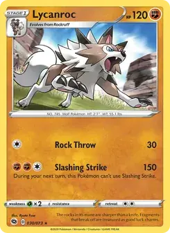 Lycanroc 30/73 Champion's Path Pokémon card