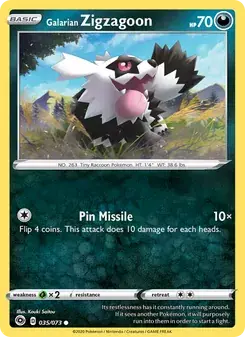 Galarian Zigzagoon 35/73 Champion's Path Pokémon card