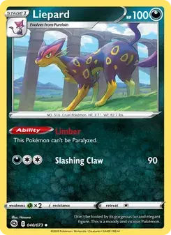 Liepard 40/73 Champion's Path Pokémon card