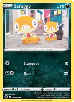 Scraggy 41/73 Champion's Path Pokémon card