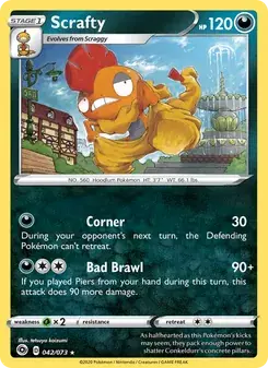 Scrafty 42/73 Champion's Path Pokémon card