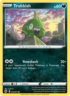 Trubbish 43/73 Champion's Path Pokémon card