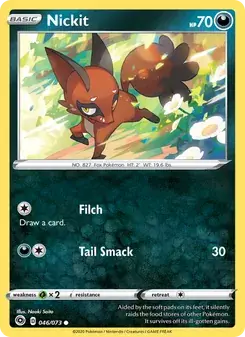 Nickit 46/73 Champion's Path Pokémon card