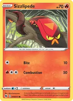Sizzlipede 9/73 Champion's Path Pokémon card