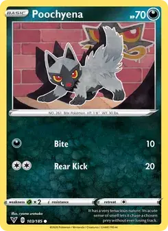 Poochyena 103/185 Vivid Voltage Pokémon card