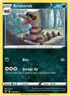 Krokorok 108/185 Vivid Voltage Pokémon card