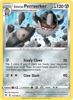 Galarian Perrserker 113/185 Vivid Voltage Pokémon card