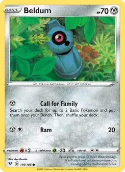 Beldum 116/185 Vivid Voltage Pokémon card